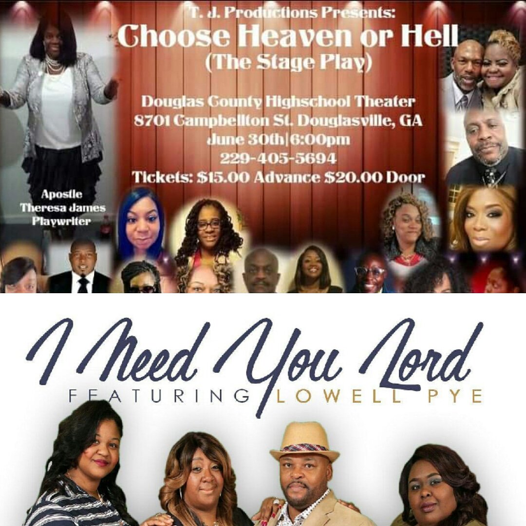 ConnectionJones's tweet image. Douglasville, Ga Atlanta, &amp;amp; surrounding Areas Join Jones Connection (Musical Guests) for this Stage Play "Heaven or Hell"...June 3oth @ 6 pm...updated flyer to come! #Jonesconnection #urbangospel #praiseandworship
