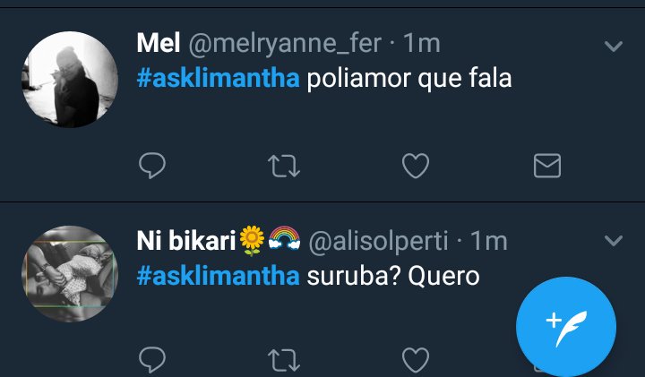 brumeiguinhasep's tweet photo. #asklimantha não é suruba, é poliamor que fala https://t.co/RjRroog7BQ