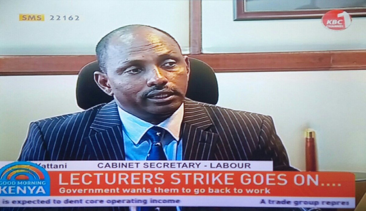 KBCChannel1's tweet photo. The Cabinet Secretary however says the government is committed to ending the prolonged industrial unrest that has paralyzed learning in public universities #EmptyLectureHalls #GoodMorningKenya @KBCTelevision ^JL https://t.co/Bh7ELKT48T