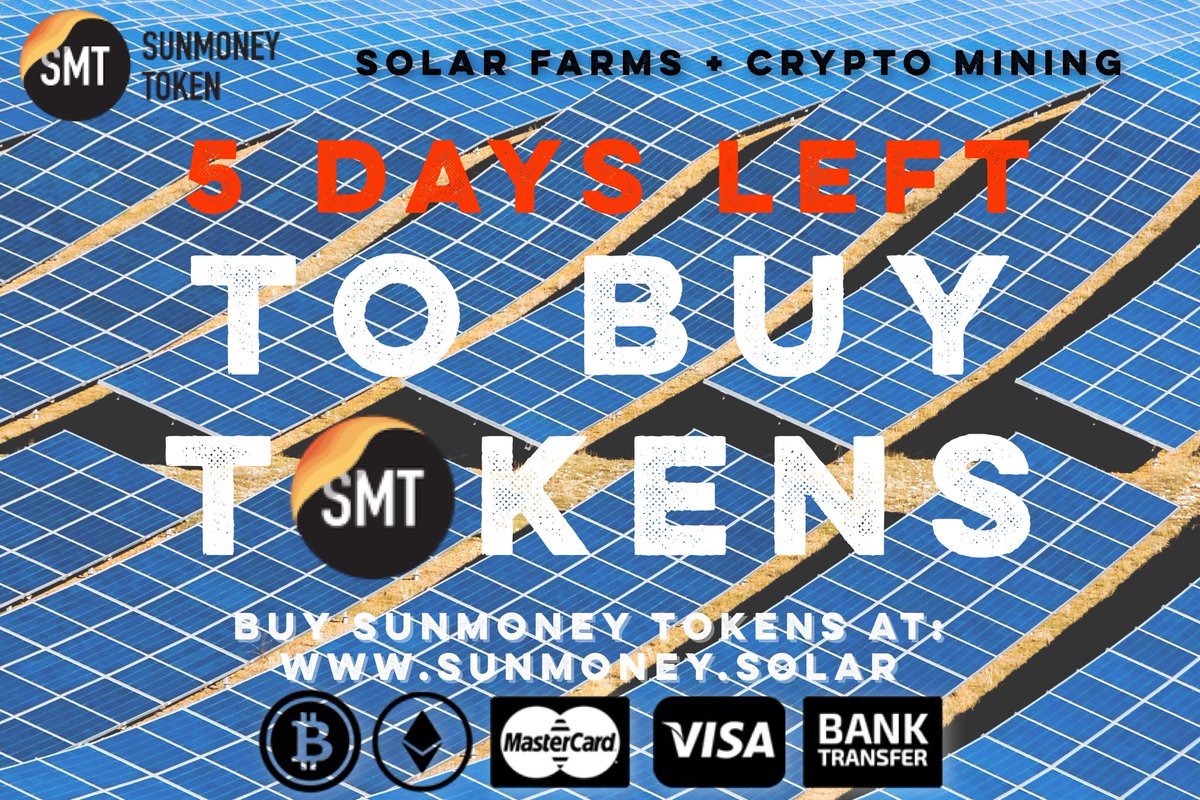 SunMoneyGlobal's tweet photo. BUY SunMoney Tokens NOW at https://t.co/xd1fvHFLdp
Minimum contribution: 0.01 ETH
Price: 150 SMT=1 ETH #sunmoney #ICO https://t.co/bLkoGMyJ7F