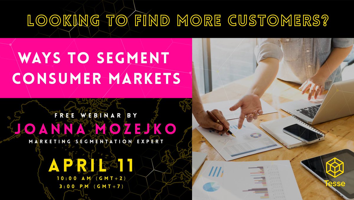 tesseofficial's tweet photo. 💡Tune in our new FREE WEBINAR about ways to segment customer markets!
👉 Perfect webinar for businesses who want to stand out with marketing strategy, marketers who want to deepen their knowledge of digital marketing or geeky students. 
👉 https://t.co/VzTUptoktD https://t.co/F1Ab9t4Al6