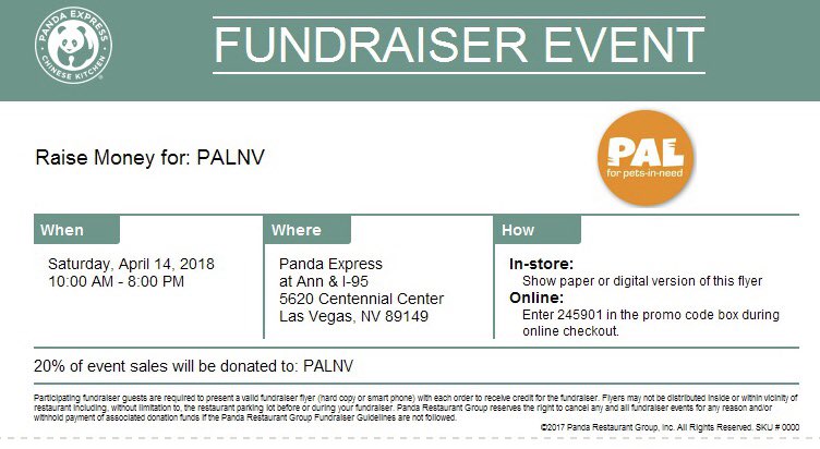 palnv1's tweet photo. April 14th from 10am-8pm PAL will be at Panda Express on Centennial Center. Bring friends and family to support our cause. Present the flyer and we get 20% of every order. Help us make a difference. #pandaexpressvegas #palnv #fundraising https://t.co/3uPtY4nV33
