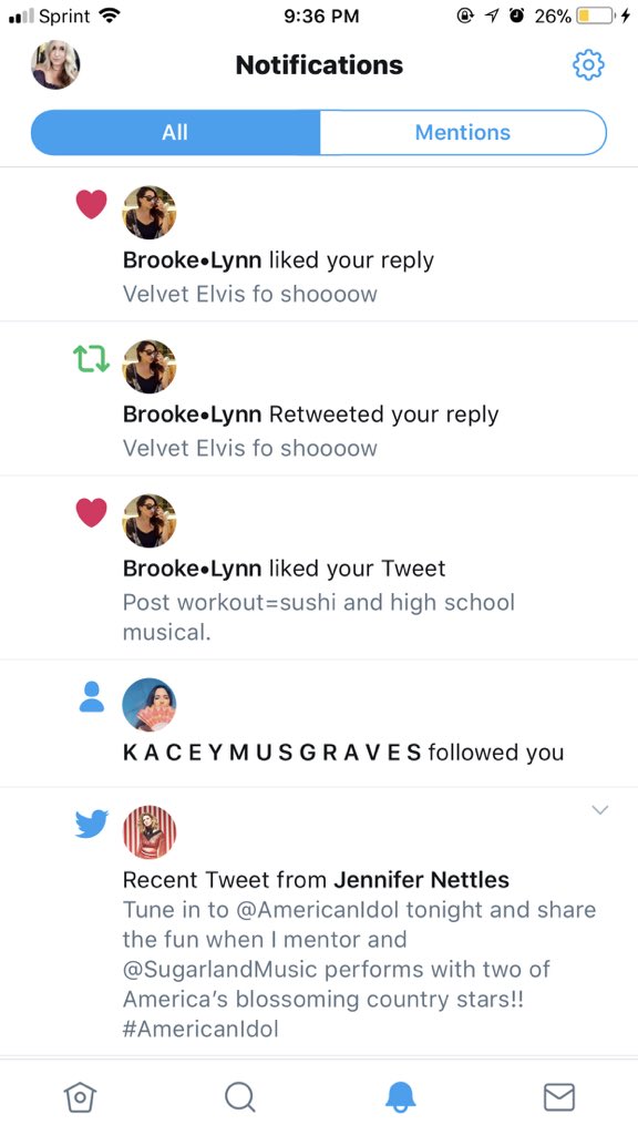 KaileyAnnD's tweet photo. I for sure thought @KaceyMusgraves actually followed me. But it’s a fan account... I died but now I’m back to a normal pulse so it’s fine.. really. @brookiehillary https://t.co/pDOFxDLb6i