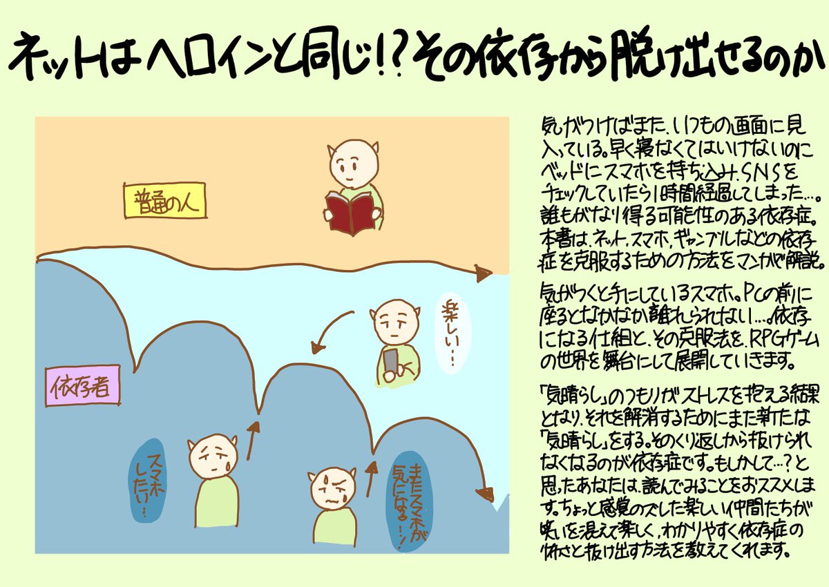 01nuko イラストブックレビュー No Twitter 気晴らし のつもりがストレスを抱える結果となり それを解消するためにまた新たな 気晴らし をする その繰り返しから抜けられなくなるのが依存症 もしかして と思ったら読んでみることをおススメします マンガ