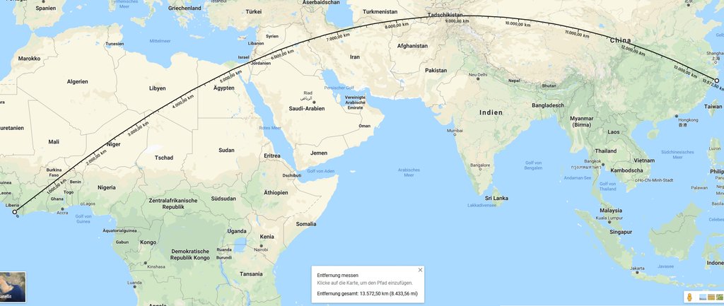 matosman's tweet photo. This is the longest straight-line walk you can take without hitting an ocean. https://t.co/FWGxcppG6V