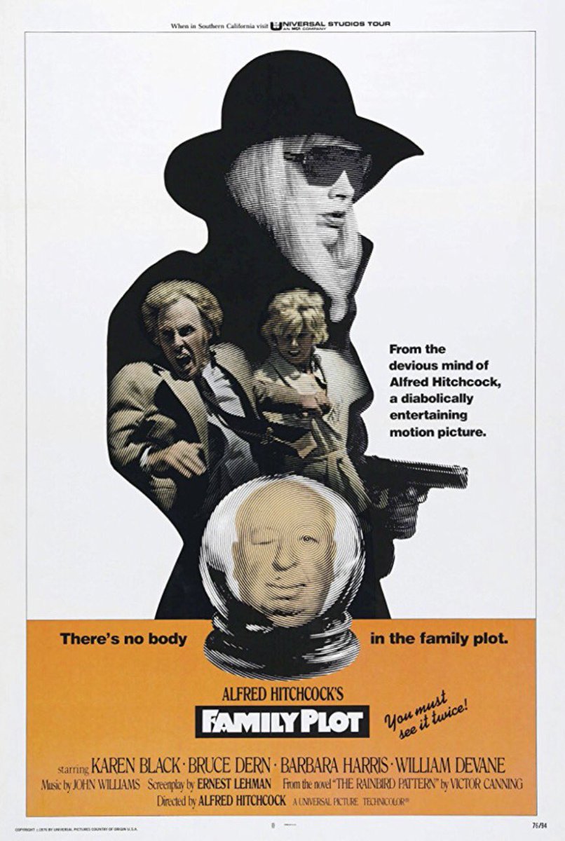FilmNewsNos's tweet photo. 🎬MOVIE HISTORY: 42 years ago today, April 9, 1976, the movie 'Family Plot' opened in theaters!

#KarenBlack #BruceDern #BarbaraHarris #WilliamDevane #CathleenNesbitt #EdLauter #KatherineHelmond #NicholasColasanto #EdithAtwater #WilliamPrince #MargeRedmond #AlfredHitchcock https://t.co/YNiUrS9JVc