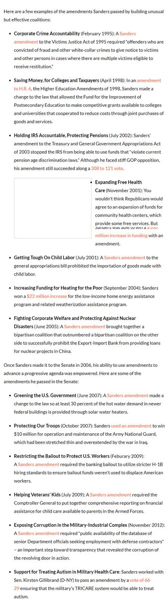 PoliticalAnt's tweet image. This is some of the amendments @SenSanders , the #AmendmentKing , got passed. You can judge whether whether they are good or bad, but they look good to this progressive.