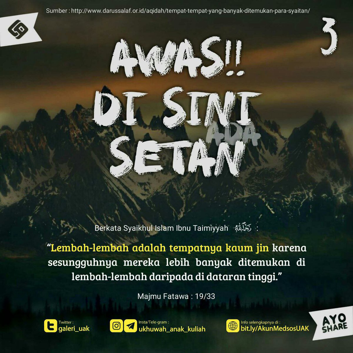 Twit_UAK's tweet photo. Awas di sini ada setan 3
#lembah #jin #adasetan https://t.co/DmwgR1pdbX
