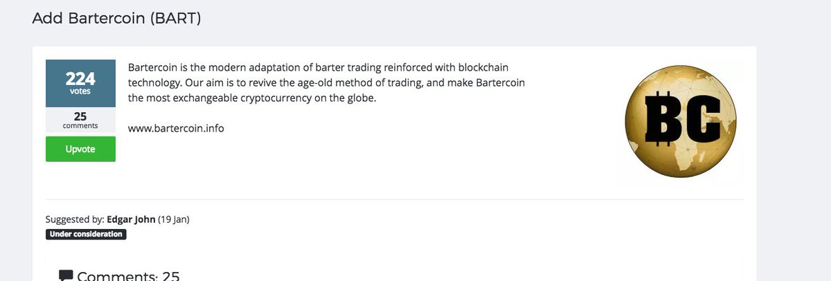BartercoinICO's tweet photo. Bartercoin: Altcoin exchange listing require your support  - https://t.co/4sZMt4H9ei https://t.co/lLUtS8jM6e