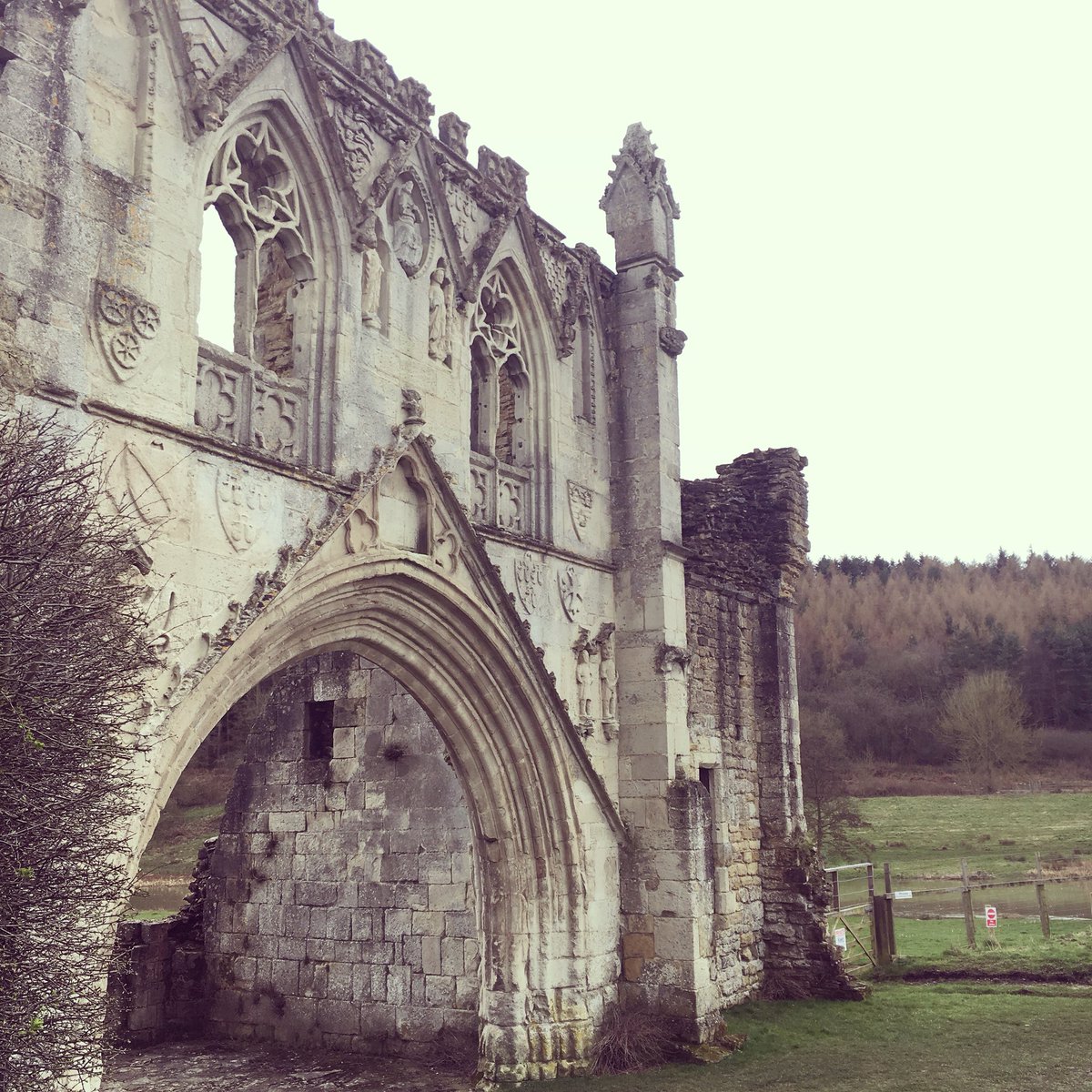 Kirkham Abbey on a grey day 👣🌫☁️ #love #Yorkshire #howardianhills #kirkhamabbey #York #Malton #Tuesday #TuesdayThought #traveltuesday #loveyorkshire