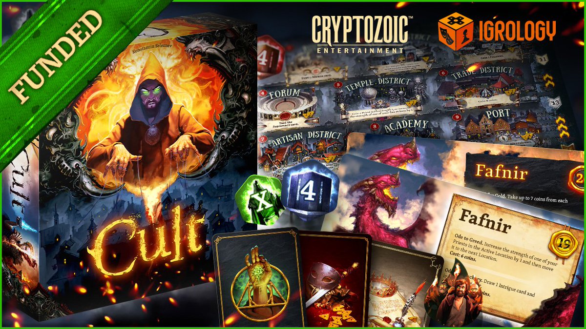 Igrology's tweet photo. Last chance to get a Kickstarter edition of Cult with a late pledge manager.
https://t.co/I8sZo8XAMk https://t.co/vXOsFL3UCE