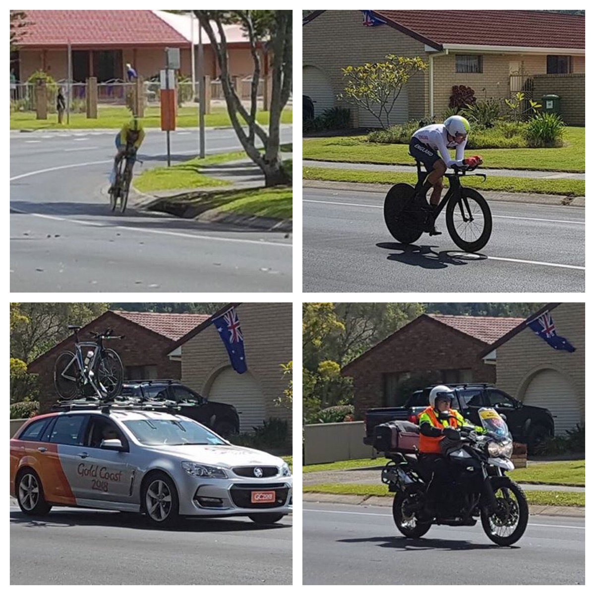 TheCoveMagazine's tweet photo. Where does our editor go when she’s in street lockdown and can’t get to the office ... to the Cycling Time Trials of course. #goldcoast  #2018commonwealthgames https://t.co/x51b6ZPark
