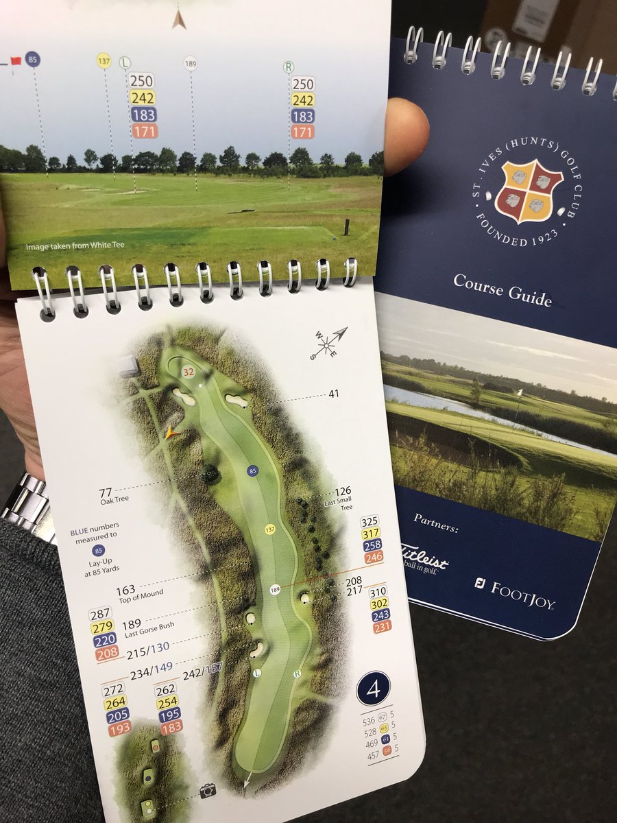 cleregolf's tweet photo. On the way to the wonderful @stivesgolfclub, new tour inspired course guides featuring tee photographs helping you to find the fairway and avoid potential hazards. Pick your copy up from the pro shop. #yardagebook #golfcourseguide https://t.co/GGUaDDJNeb