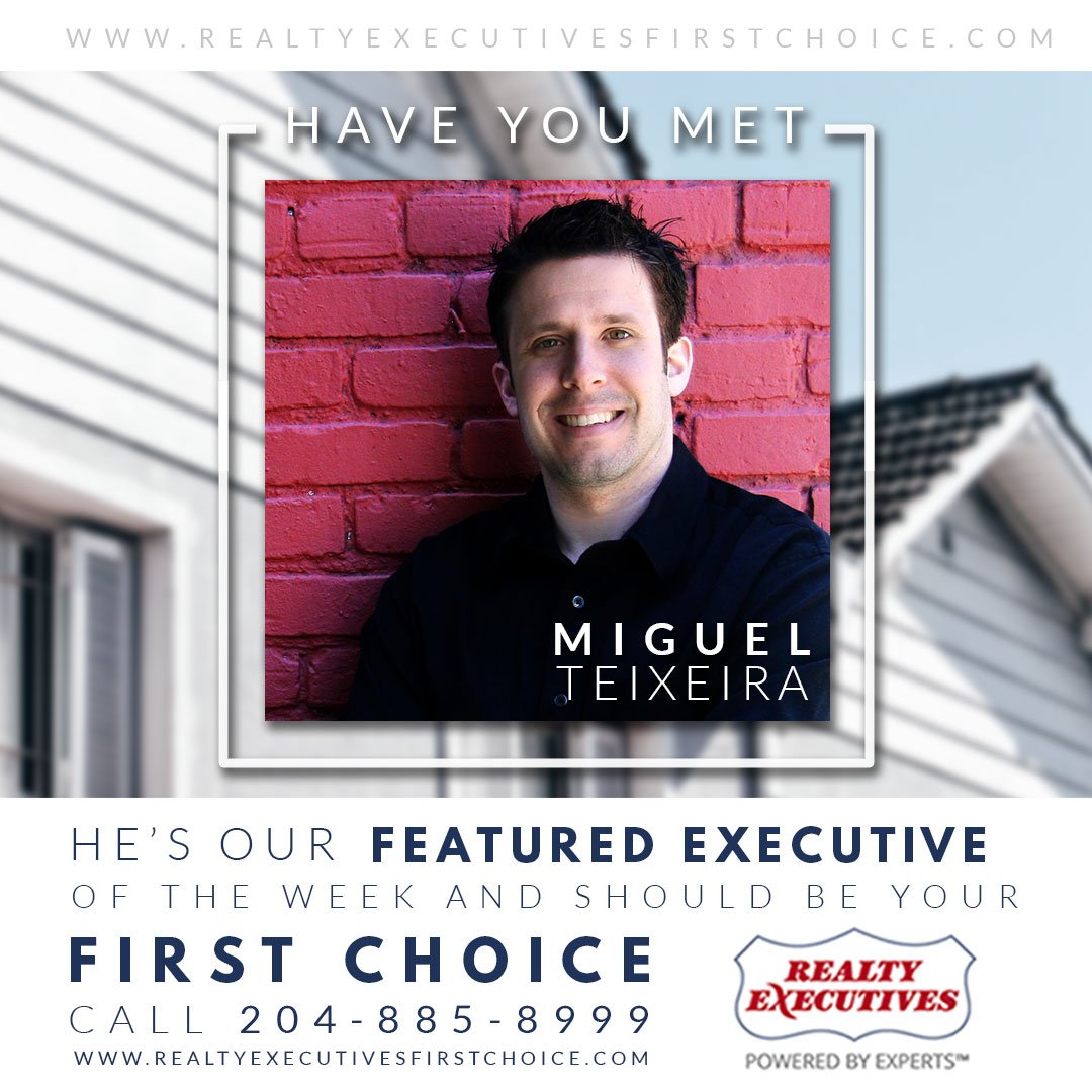 RealtyExecsWpg's tweet photo. Have you met Miguel Teixeira? He's our featured executive of the week and should be your FIRST CHOICE https://t.co/tjZxr5cH9I #featuredexecutive #winnipegrealtor #realestatewinnipeg #realtyexecutivesfirstchoice https://t.co/KFxZ7EYYkm