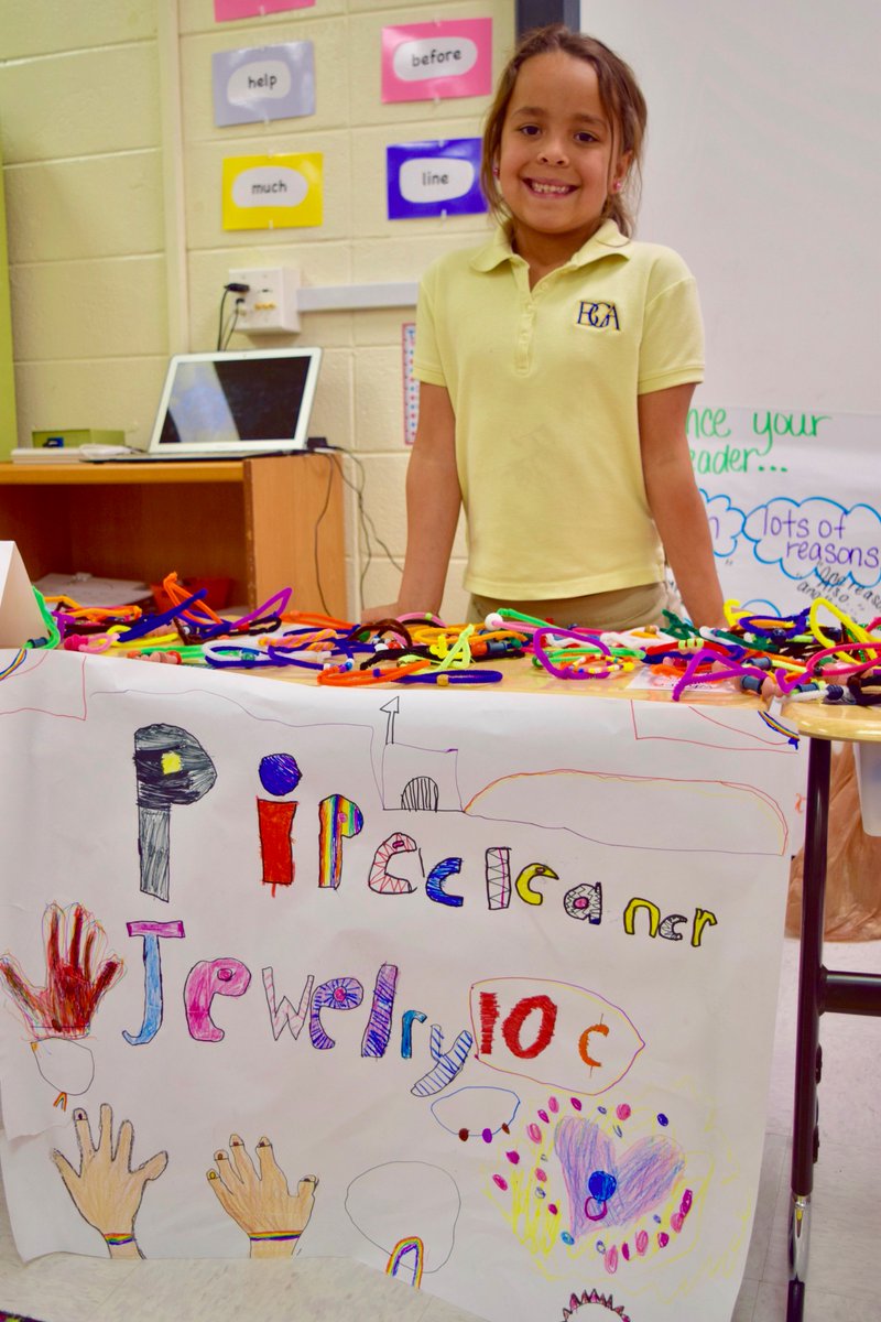 BGAwildcats's tweet photo. Students then sold their products, like painted rocks, pipe cleaner jewelry, and bookmarks, in a school marketplace. All proceeds from the marketplace will be donated to a charity selected by the students
#BGALowerSchool #BGAEntrepreneurs #TeachingnotTesting https://t.co/C9Rm47A0da