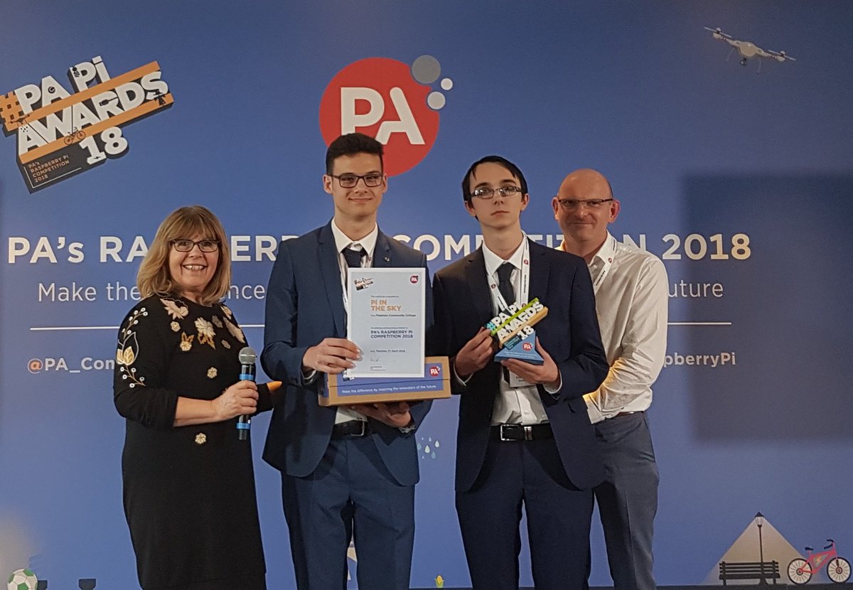 fccictdept's tweet photo. Massive Congratulations to Charlie and Owen #TeamPiintheSky for their efforts in the #PAPiAwards18 judges commented that it was the most technical entry in category with scalability. Well Done! https://t.co/BJP0Y6hMvV