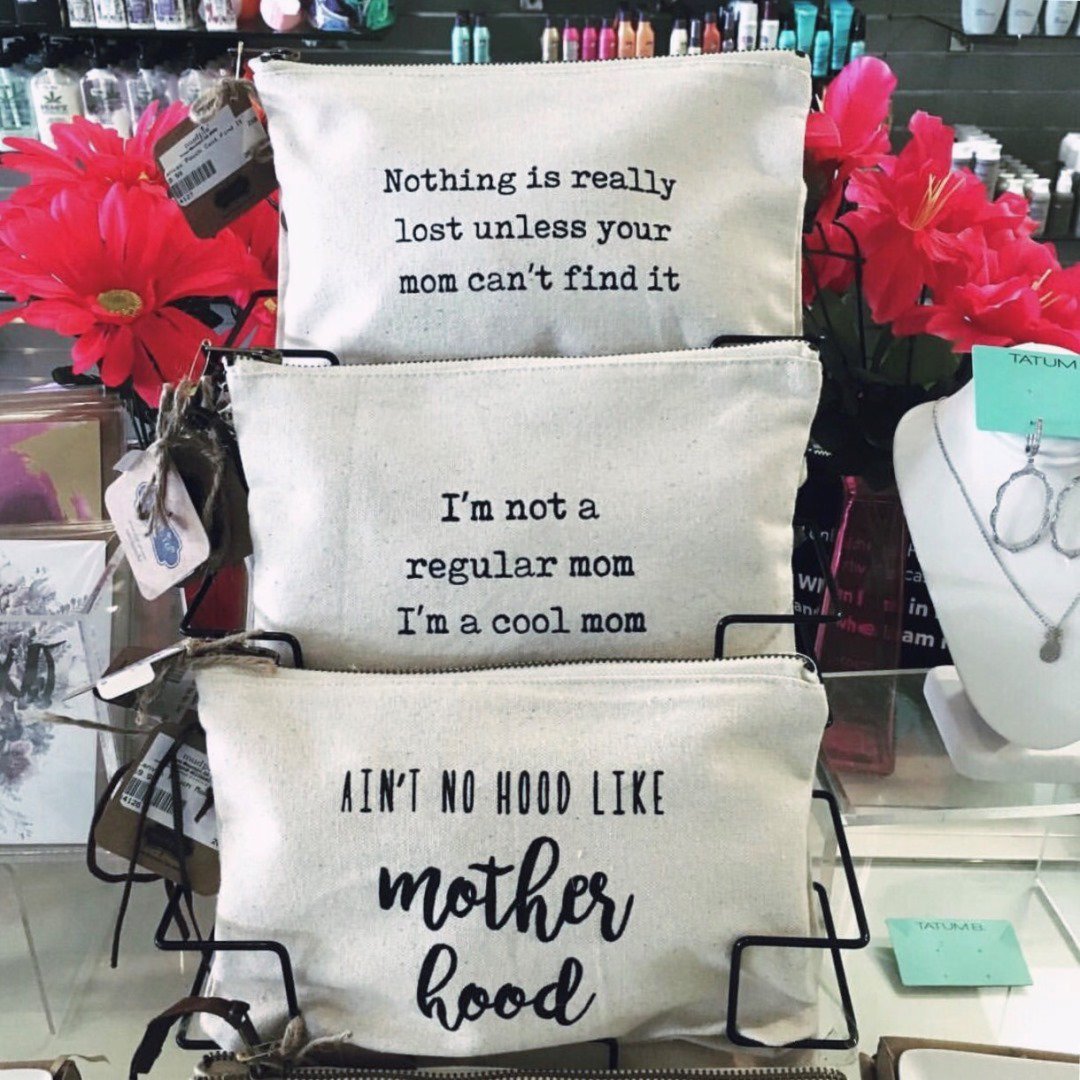 2ndStBeauty's tweet photo. Have you got the coolest mom in town? We thought so! Why not tell her so with one of these sweet pouches from @MudPieGift ? Mother's Day is May 13th. #mothersdaygifts #bestmomever #perfectgifts #mothersday #mudpiegift #beautyboutique #shoplocal #makeupcase #makuproutine https://t.co/6AqpfZvbtb