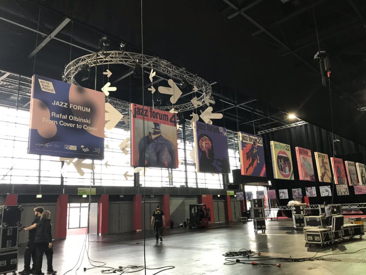 jazzahead's tweet photo. From behind the scenes: setting up the Jazz Forum exhibition in Hall 7... great things are about to happen! #jazzahead #jazzahead2018 #werefrompoland #DPWFP @culture_pl https://t.co/pMj10YClck
