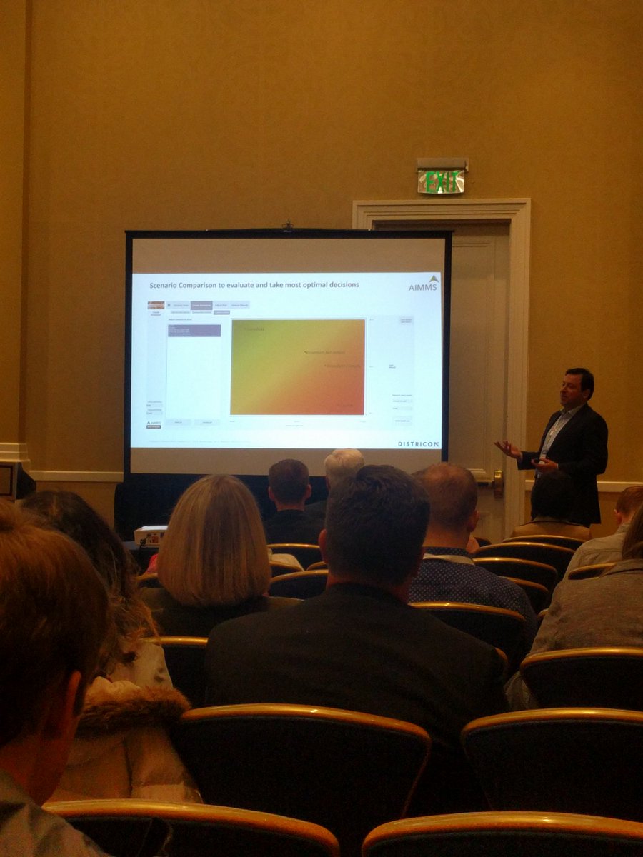 miketrick's tweet photo. Interesting talk at #2018analytics. But I'm not seeing "most optimal" on an @AIMMS slide, am I? https://t.co/wMhldVvZFN