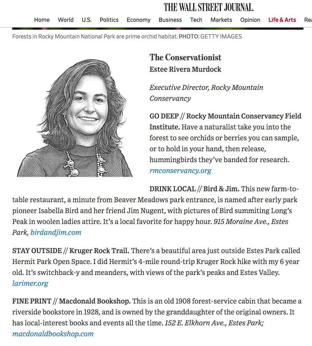 MaryMorgan_'s tweet photo. Check the @WSJ interview with @RockyMountainNA E.D. for some sweet tips when you're in #EstesPark ! https://t.co/KJCOGMnlnc