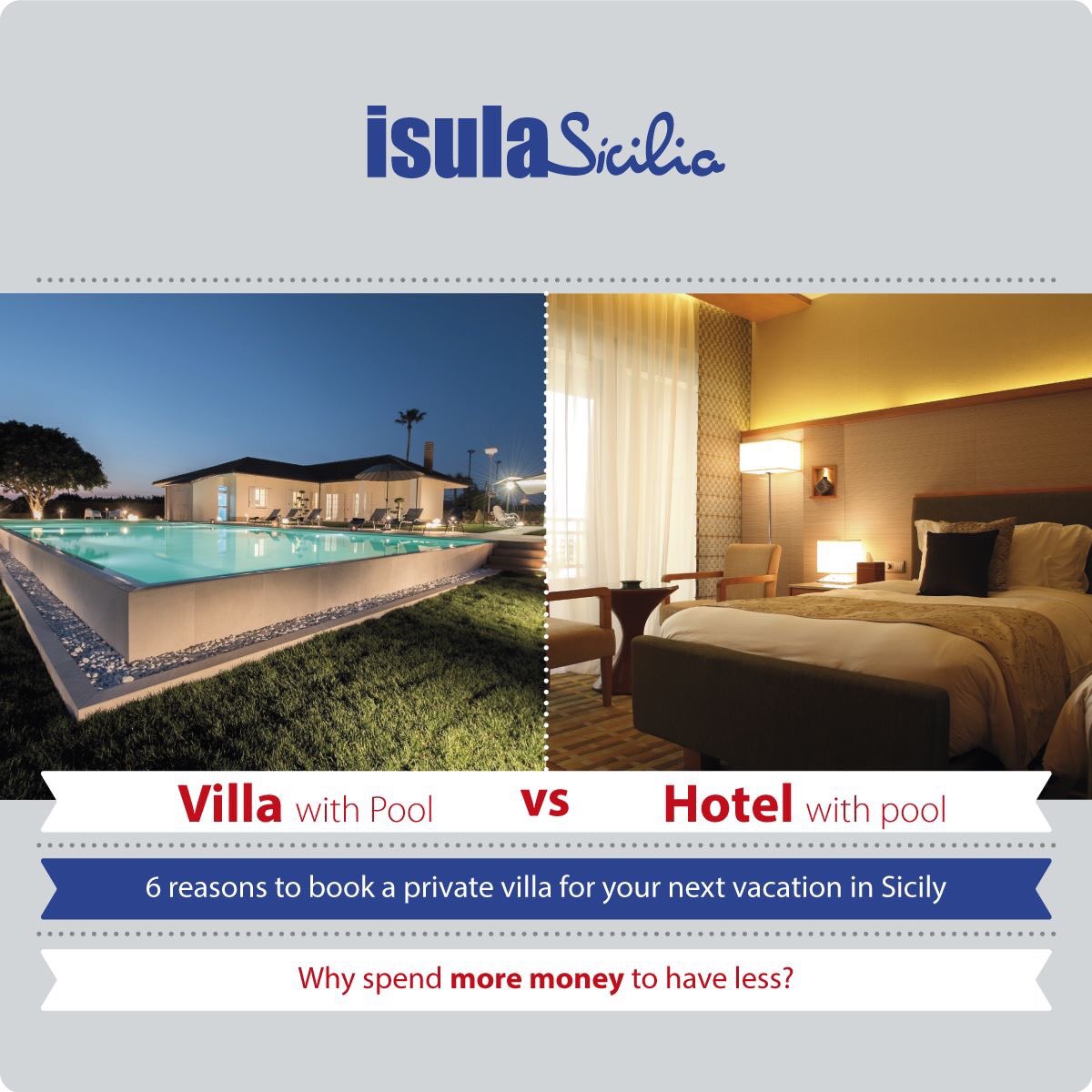 Would you like a #holiday in #Sicily? 😎✈️
✅ if you are at least 4... 
✅ if you stay at least 1 week...
✅ if you are looking for an accommodation with a pool... 
Then we strongly advise you to read this research: isulasicilia.com/blog/6-reasons…