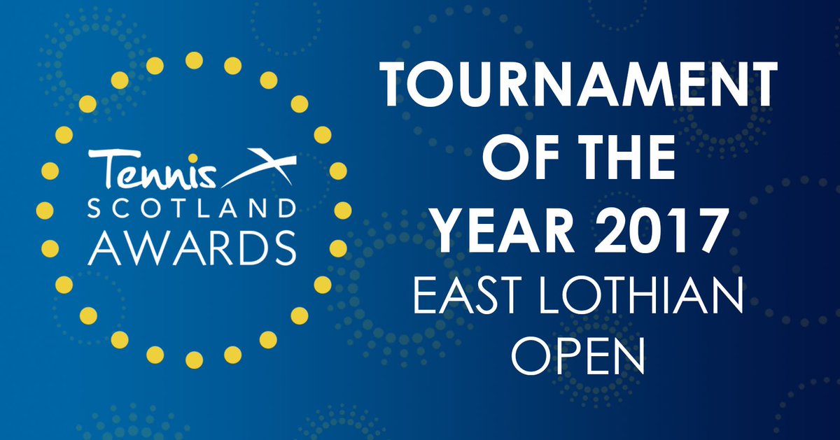 tennisscotland's tweet photo. Awards | Tournament of the Year

Congratulations to the East Lothian Open on winning the Tournament of the Year A brilliant competition with over 500 entrants at 4 venues 👍

#TennisScotAwards17 

More details can be found here ▶️ https://t.co/c0SE40la5c https://t.co/3xg1QVIaWy