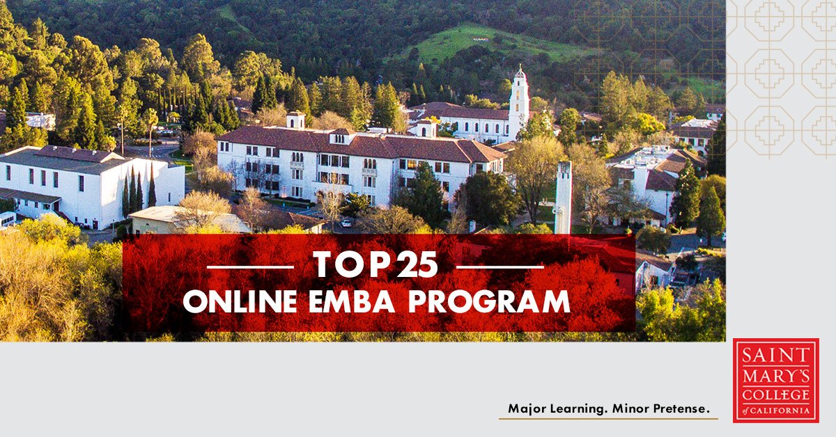 stmarysca's tweet photo. Very cool! The Online Executive MBA Program from @stmarysbusiness has been ranked in the top 25 nationwide by Online MBA Today! See all of SEBA's rankings here: https://t.co/KSdPgxwzSI  #omgsmc https://t.co/uJrA74iCDw