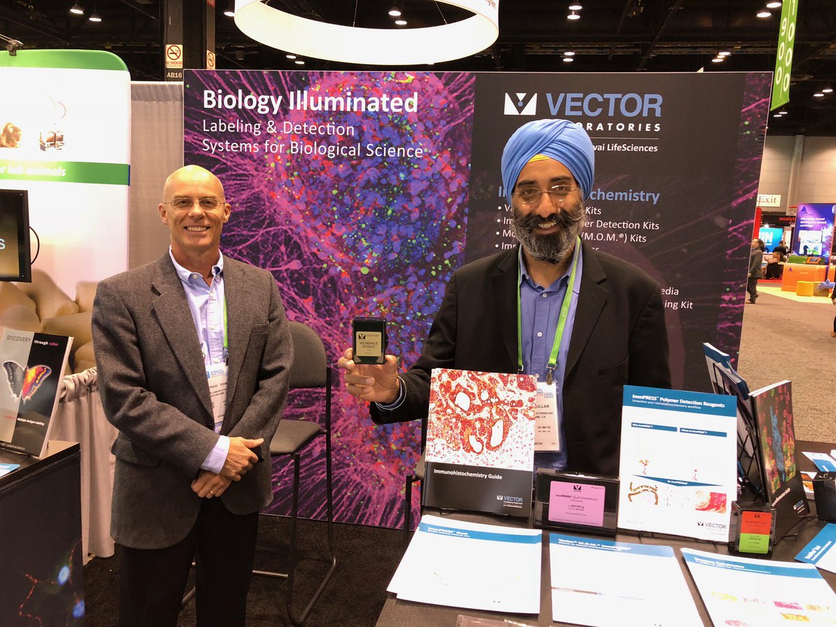 VectorLabsUS's tweet photo. It's not too late.....visit us at #AACR18 booth 1329 before the show ends. We'd love to chat and show you what's new! #AACR2018 #IHC #Immunohistochemistry #Immunofluorescence #autofluorescence #tissuestaining #cancerresearch #lifesciences https://t.co/AzVRB7HImC
