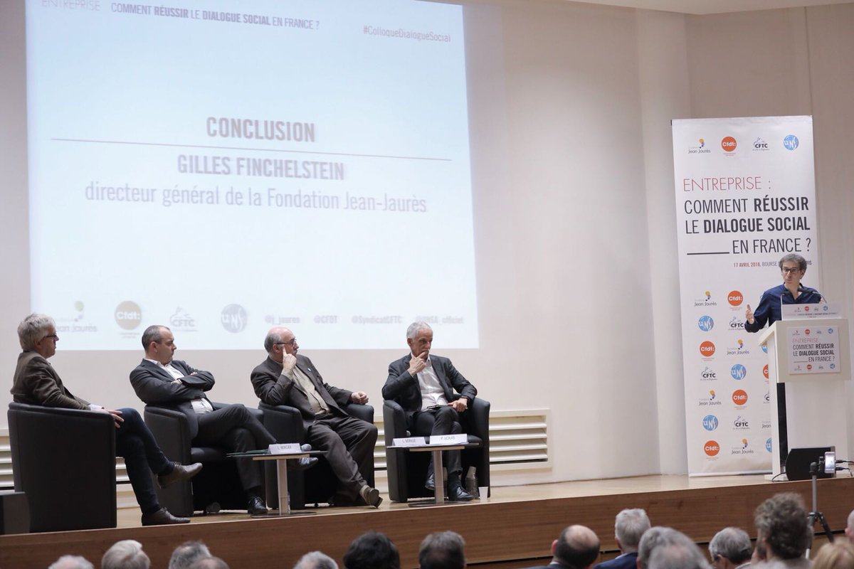 j_jaures's tweet photo. Gilles @finchelstein invite la @CFDT  @SyndicatCFTC @UNSA_officiel à poursuivre le dialogue:
➡️"Allez aussi loin qu'il vous paraît possible. Et quand vous en serez là, allez plus loin encore, vers ce qui vous paraît impossible !"
#ColloqueDialogueSocial https://t.co/ld4O9HptOT