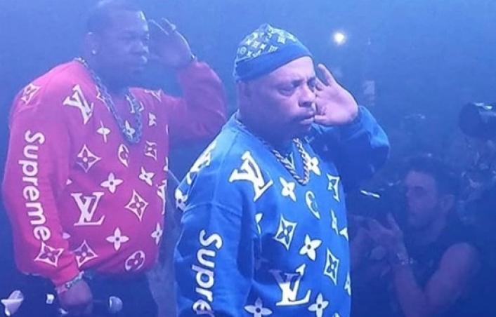 SneakerWatch on X: Busta Rhymes Spotted With Fake Supreme x Louis Vuitton  Sweatshirt On  / X