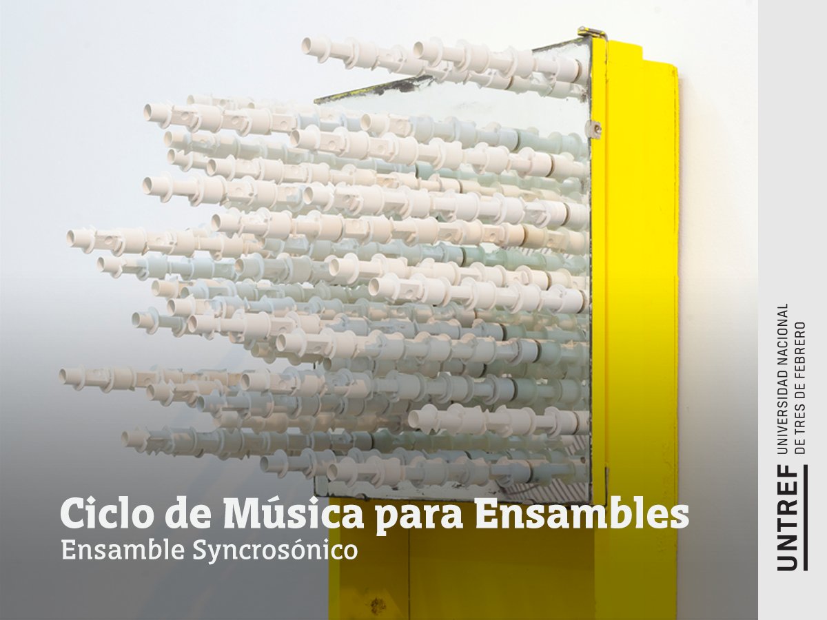 UNTREF's tweet photo. Llega el #concierto #inaugural #gratuito de la temporada 2018 del #Ciclo de #Ensambles organizado por la #Licenciatura en #Música 🎶 disfrutaremos del Ensamble Syncrosónico.
🗓️ Jueves 26/4,  20 hs.
📍 #Auditorio de la sede Caseros II
+info >> licenciaturaenmusica@untref.edu.ar https://t.co/1KmxoBXRIM