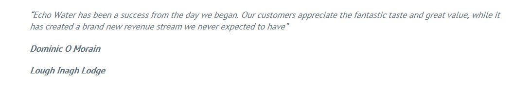 echofiltered's tweet photo. Don't just take our word for it, our customers love it!!! @HiltonDublinKil https://t.co/aJbwkgiQD3 https://t.co/pMGwy84jtX
