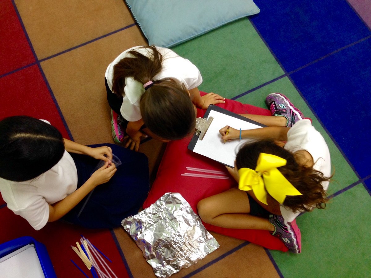 Tin foil, straws, popsicle sticks, oh my! Today's STEM project: engineering and designing with 3 materials (all materials will be recycled when finished for Service Learning)