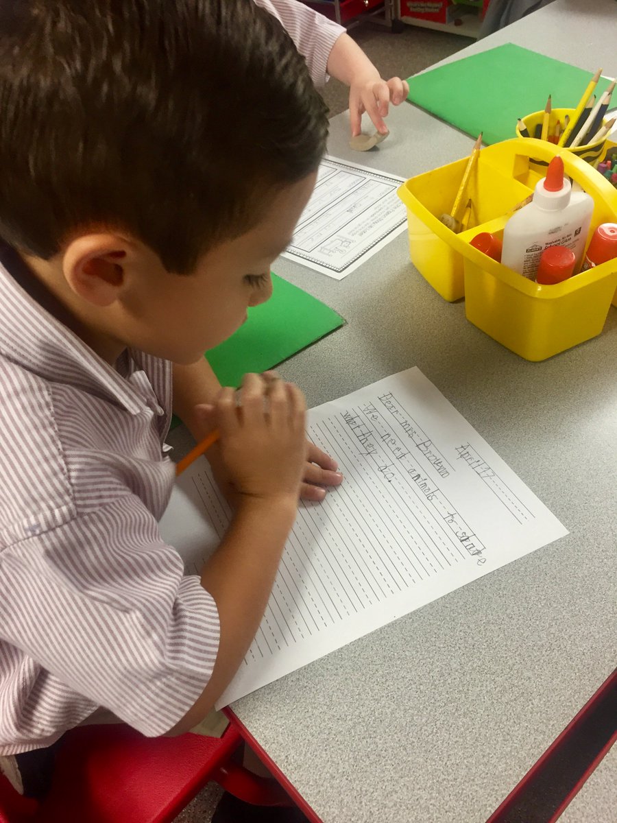 SymondsHSES's tweet photo. Kindergarten is engaged in persuasive writing. This student is very convincing in his argument of why we need animals in the classroom in order to study them and learn what they do! @hsessaints #HSES #HSESLowerSchool https://t.co/h4OUpj587i