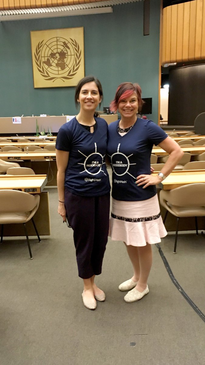 Right_Mesh's tweet image. Our Chief Communications Officer, @join_DanaHarvey, and Product Manager Blockchain,@MissBriannaM, are in Geneva for the @UNCTAD eCommerce Week 2018. If you happen to be there for the conference and see our famous #Nodebody t-shirt please say hi.