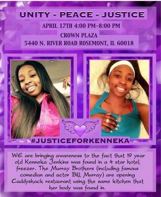 ladyglenChicago's tweet photo. @CrainsChicago Where 19 year-old #KennekaJenkins was found dead in the kitchen freezer. #JusticeForKenneka #CrownePlazaHotelOhare #CaddyshackRestaurant https://t.co/AkGDpzCcNr
