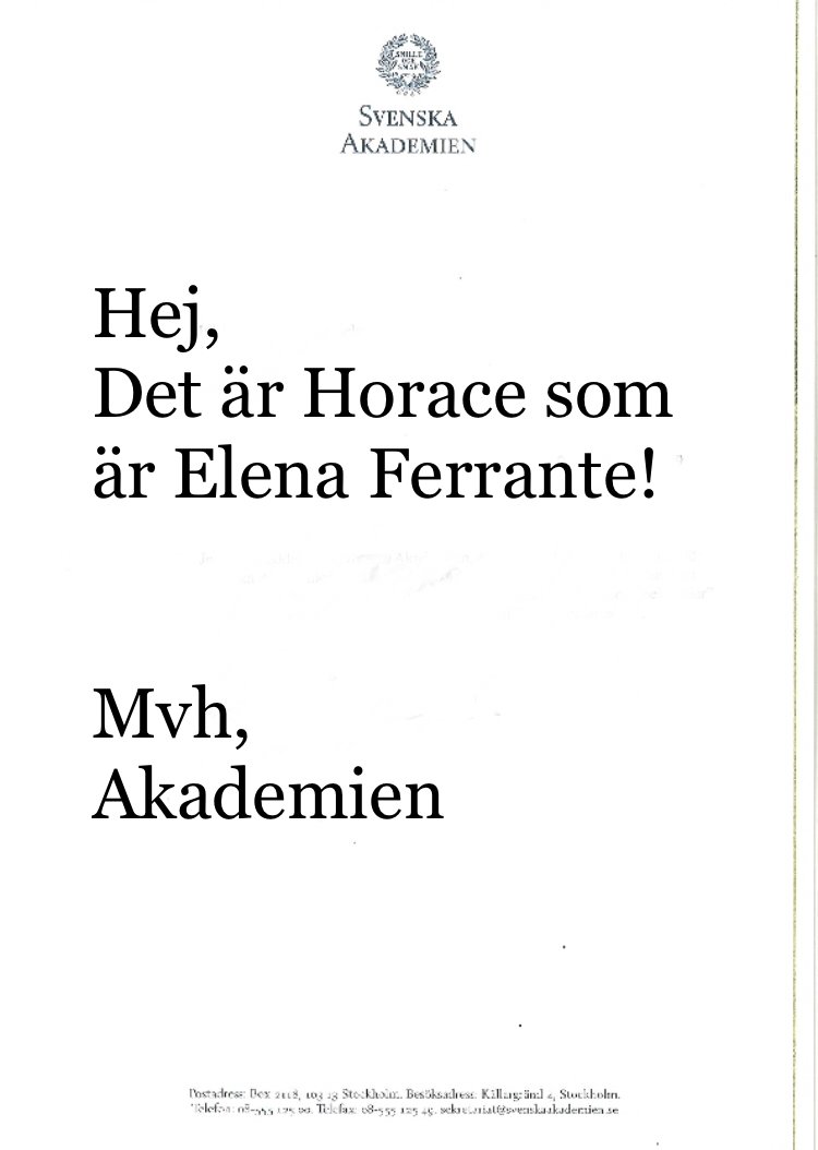 danielswedin's tweet photo. Pressmeddelandet från Svenska Akademien är ett bombnedslag. https://t.co/LAyAbXD3Gr