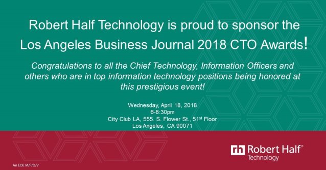 paulcwflaharty's tweet image. Looking forward to this great event tomorrow might. Will you be attending? @RobertHalfTech @LABJevents #2018CTO bit.ly/2qFa6dU