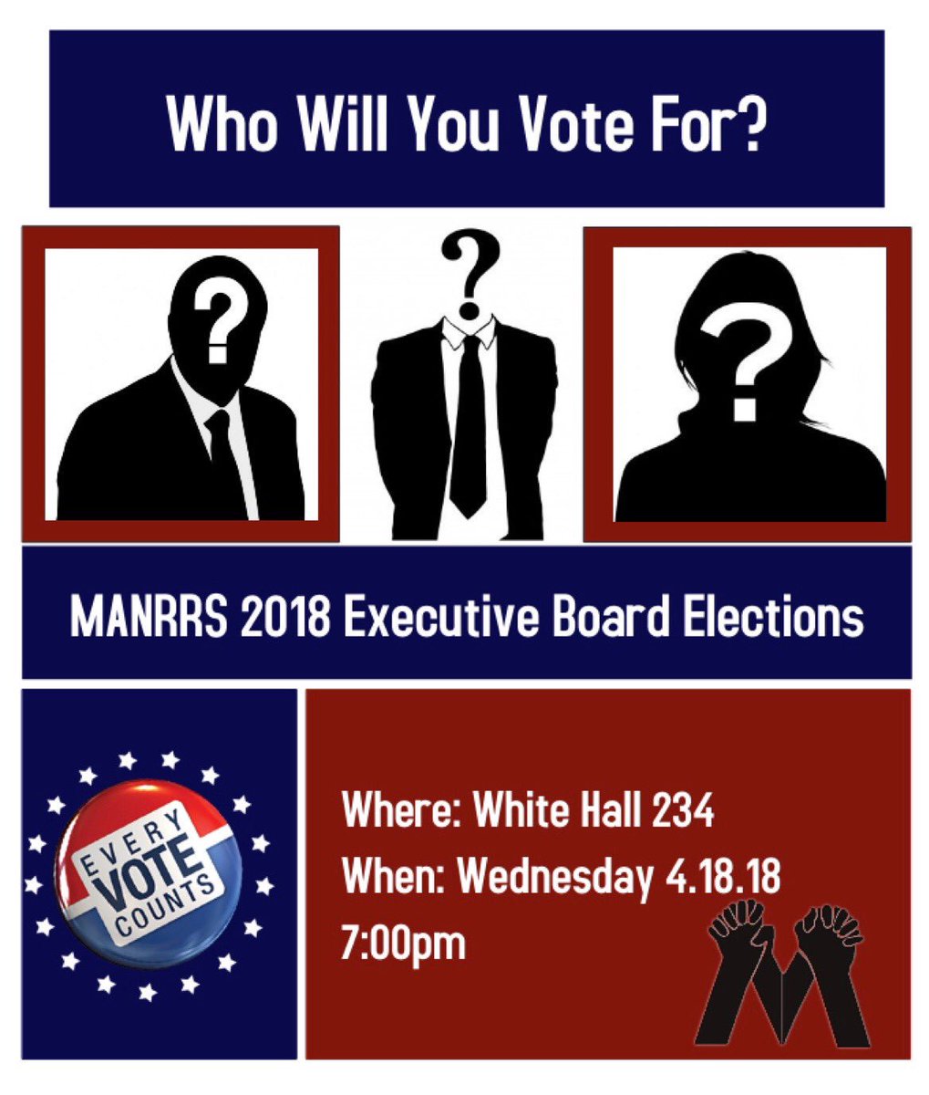 UK_MANRRS's tweet photo. It’s that time of year again! It’s time to vote for your 2018-2019 MANRRS Executive Board! Join us on April 18th at 7pm in White Hall |Room 234 to cast your vote for next year’s officers. #ItStartsWithUs https://t.co/a3g3h7nVCP