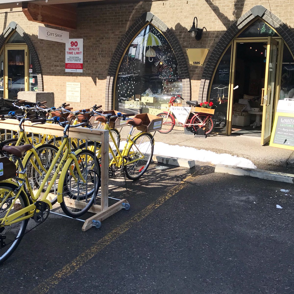 WORK_in_BC's tweet photo. Hey #yycbike peeps @HotelArtsYYC @TourismCalgary our bicycle rentals are ready to go! While you’re here check out our eco gift shop and coffee bar. Plus our bike tours launch May 1st! #giftshop #bicyclerentals #coffeebar #ecostore #greenlifestyle #shoplocalyyc #recycle https://t.co/l9RASBo0I9