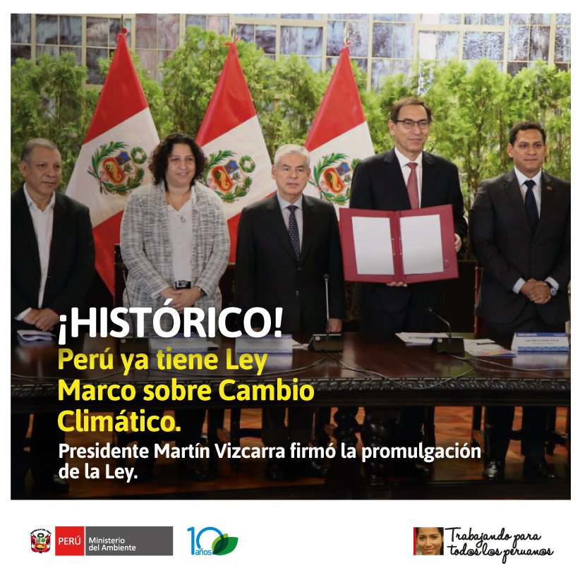 MinamPeru's tweet image. 🇵🇪Perú es el primer país de América Latina en contar con una Ley Marco sobre Cambio Climático luego de la entrada en vigor del Acuerdo de París en 2016. Conoce más sobre la #LeyCambioClimático aquí: bit.ly/2HI3vXc