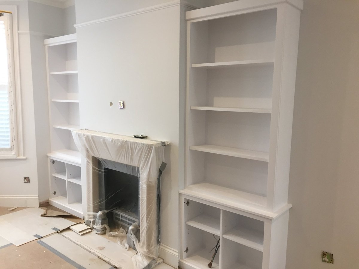 A nice little trip to London fitting these units, now just waiting for the brass grill for the bottom doors.. #furniture #bespoke #scribing