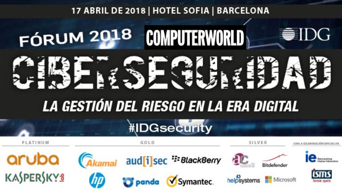 ComputerworldES's tweet photo. Agradecer a @ArubaNetworks @KasperskyES @Akamai @HPEspana @audisec_es @Panda_Security @BlackBerryEP @symantec @MicrosoftES @HelpSystemsESP @Bitdefender @anf_ac el acompañarnos como 'sponsors' en el #evento #IDGSecurity 2018 https://t.co/gAnnubgo6r