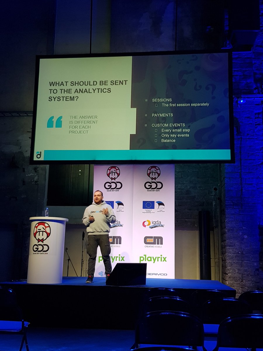 dev_to_dev's tweet image. Right now devtodev's Lead Analyst Vasiliy Sabirov is speaking about integration of the #analytics system into your #game at @TallinnGameDev #gamedevdays #gamedev #BigData via @dev_to_dev