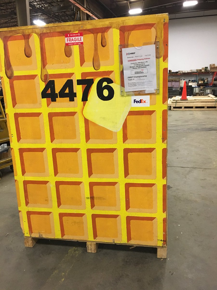 WAFFLESRobotics's tweet photo. All packed up and ready to go to Detroit. Thanks Transformix Engineering for the assembly and shipping help. #loveoursponsors #omgrobots #readyforworlds https://t.co/5OXw4cNjGw