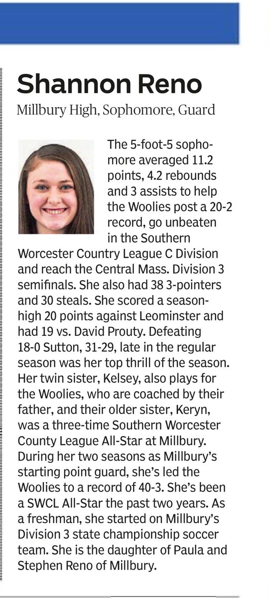 gmyers_millbury's tweet photo. CONGRATULATIONS SHANNON! T&amp;G All-Star! https://t.co/517RvQiTDG