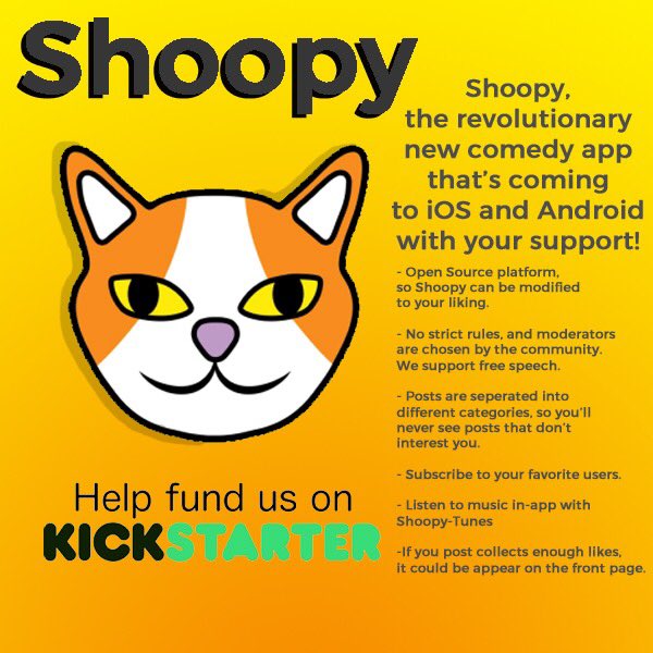 ShoopyApp's tweet photo. Donate to the Kickstarter to receive exclusive merch! https://t.co/pcazWpserx