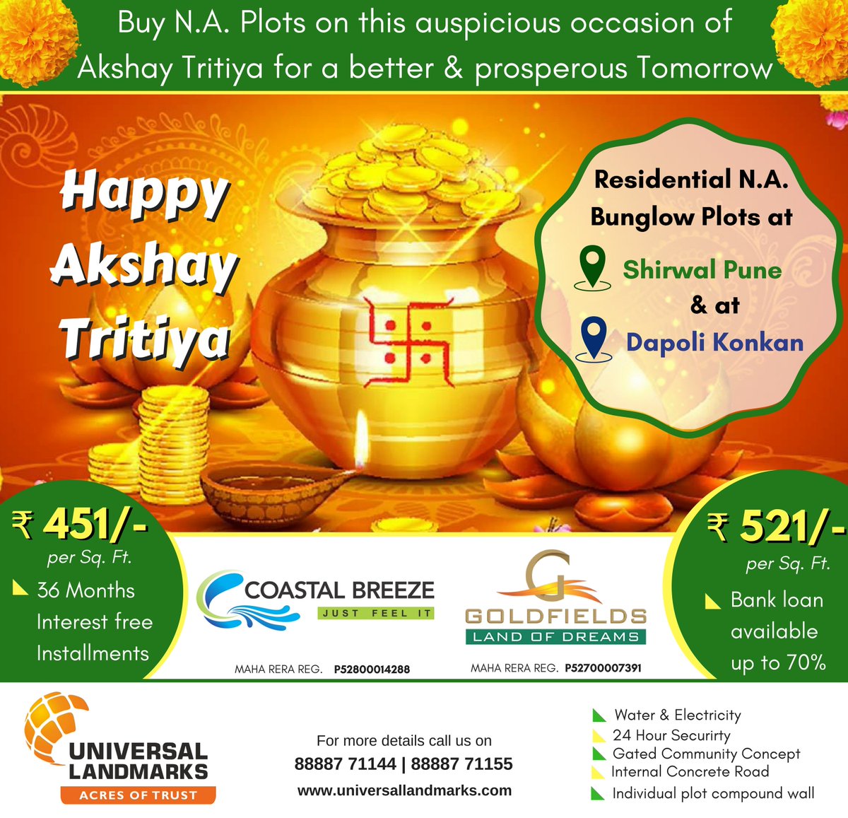UnivLandmarks's tweet photo. Universal Landmarks wishes you all a very happy Akshay Tritiya!
Buy Residential N.A. plots on this auspicious occasion of Akshay Tritiya for a better and prosperous tomorrow.
https://t.co/WCjw3qBy1R
#AkshayTritiya #AkshayTrutiya #UniversalLandmarks #UniversalDevelopers #NAPlot https://t.co/P1wxAsVlUo