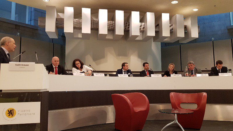 Vredesinstituut's tweet photo. How can we improve policy responses to combat illegal firearms markets? Answers from high level panel with speakers from @undp_seesac, @europol_hq, @EUHomeAffairs, @uniNhants and @UNODC #projectSafte https://t.co/hKlQecMPfj