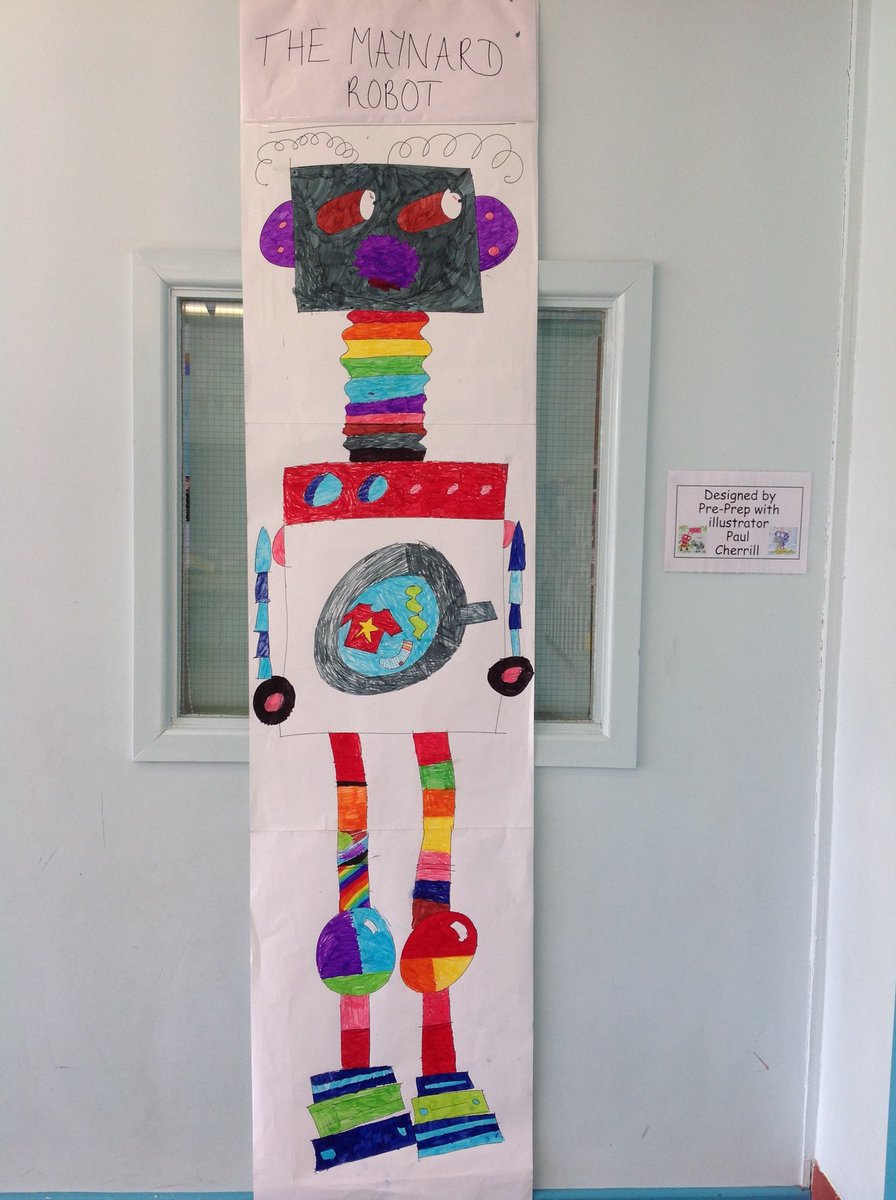 ThePaulCherrill's tweet photo. Wow! The kids @MaynardSchool have coloured in the #RoboDraw robot we created at my recent Robo-Snot Live event. Nice 1 guys - looks amazing! @scholasticuk @AmySparkes @EditorEmma @Exeter_Hour @Devon_Hour #childrensillustration #childrenspublishing #robosnot #schoolevents 🤖 https://t.co/vaJYD4ET5d